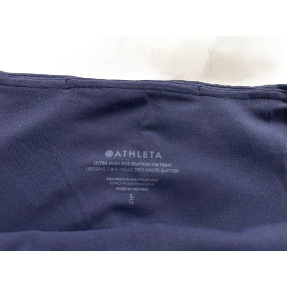 Athleta Ultra High Rise Elation 7/8 Tight Leggings Women's L Navy Blue NWT - Picture 3 of 7